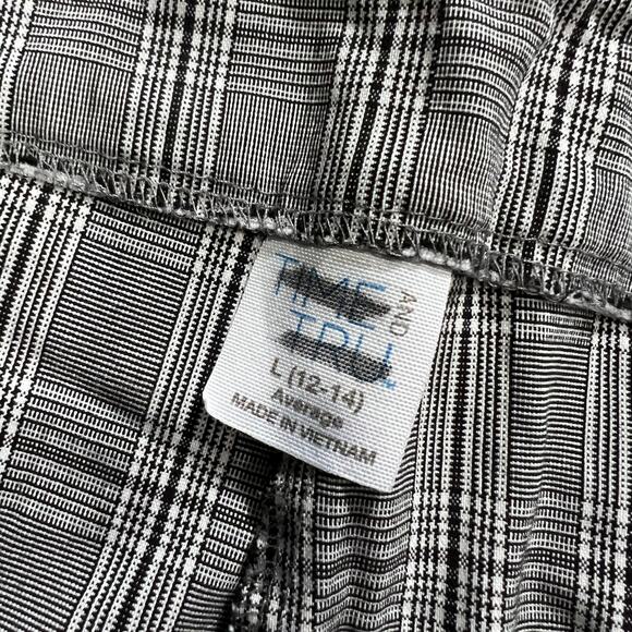 Vintage Y2K Gray Plaid Cropped Trousers Elastic Waist Checkered - Picture 4 of 7